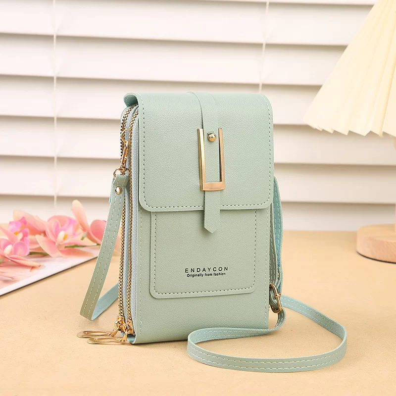 New transparent touchscreen phone bag trend simple crossbody small bag phone women's bag change bag vertical design_3