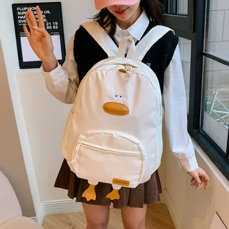 New Cartoon Duck Backpack Designer Cute Travel Bag Female College Student Versatile Korean Edition Girls' School Bag рюкзак_2