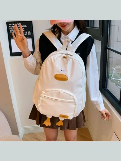 New Cartoon Duck Backpack Designer Cute Travel Bag Female College Student Versatile Korean Edition Girls' School Bag рюкзак 2