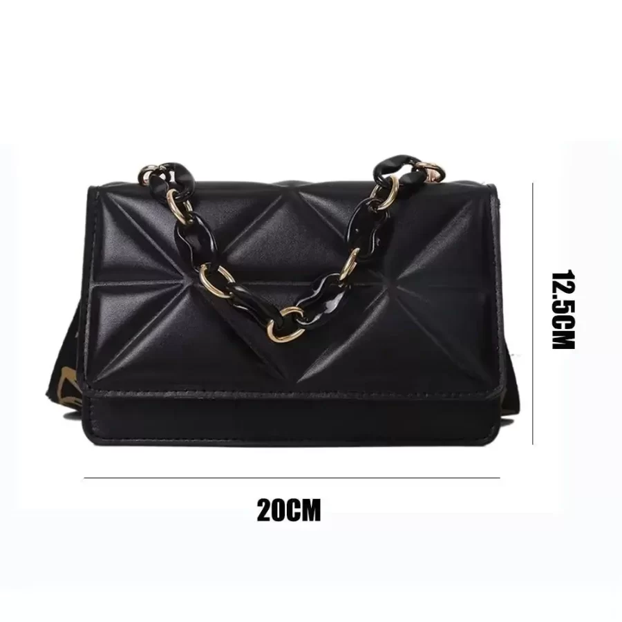 Fashion Women Shoulder Bag Handbags PU Leather Flap Bag Female Large Capacity Metal Chain Casual Crossobdy Clutch_6