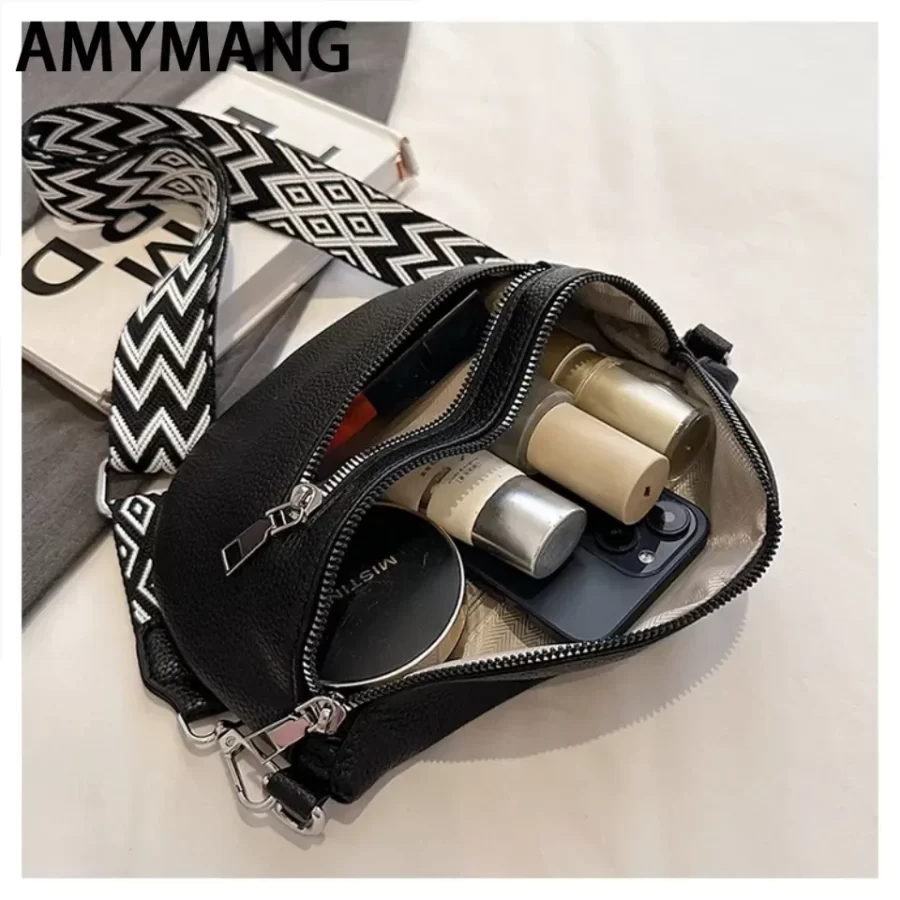 PU Leather Retro Banana Bag Women Chest Bags Waist Fanny Pack Sling Crossbody Shoulder Bag Chest Bum Belt Bag Half Moon_6