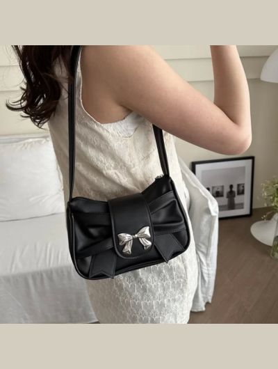 Trendy Shoulder Bag Hot Sale Casual PU Leather Totes Bag Retro Large Capacity Business Women's Bag Lady Bow Handbag Underarm Bag