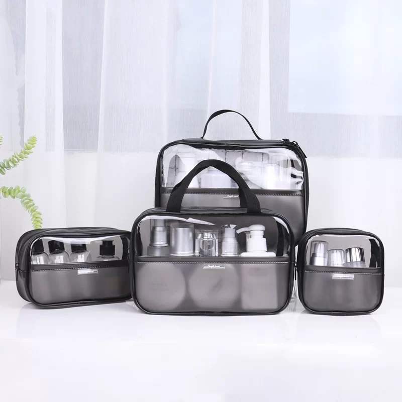 PVC waterproof transparent cosmetic bag wash bath storage bag travel multi-function storage bag cosmetic handbag tool box_17