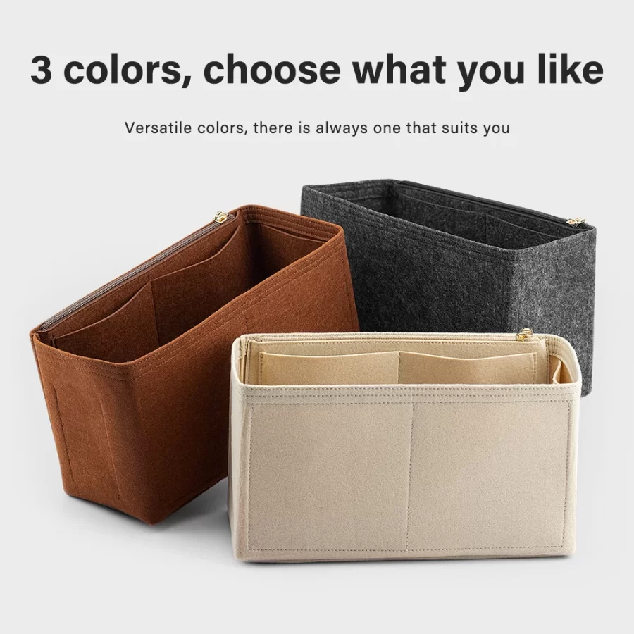 WUTA Inner Bag For Coach Felt Insert Bag Makeup Handbag Organizer Travel Purse Portable Zipper Cosmetic Bags Storage Tote_2