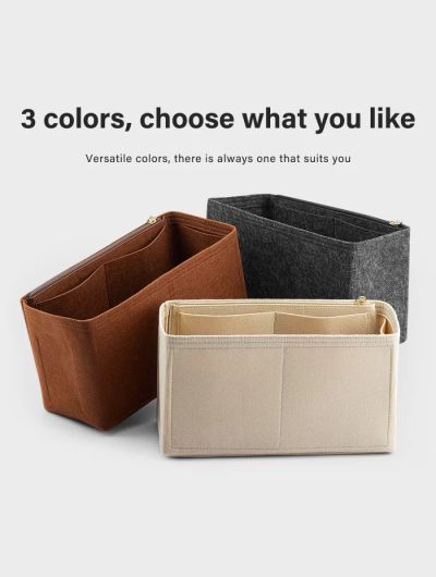 WUTA Inner Bag For Coach Felt Insert Bag Makeup Handbag Organizer Travel Purse Portable Zipper Cosmetic Bags Storage Tote