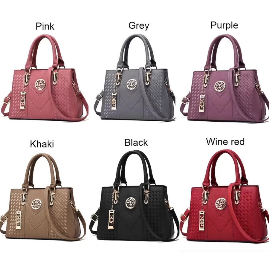 Women's Handbag Metal Hollow Carving Decor Shoulder Bag Fashion Purse Leather Bag Large Capacity Handbag Satchel Bag Mom's Bag_2