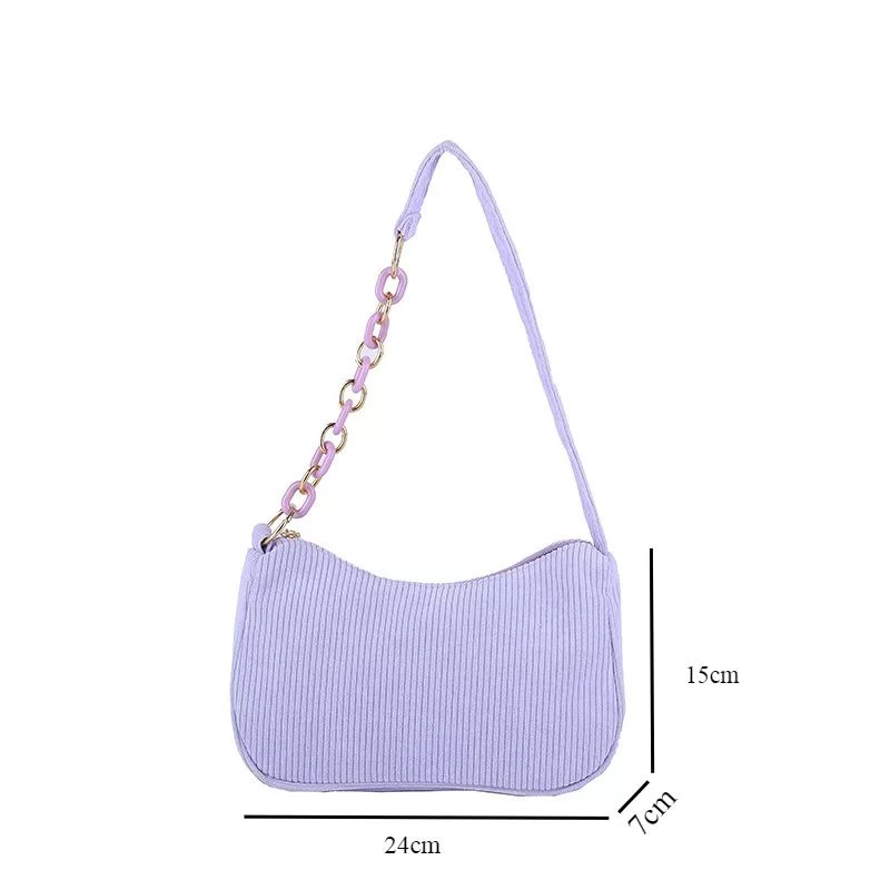 Fashion Vintage Women Annulus Shoulder Bags Handbags Corduroy Underarm Tote Casual Female Crossbody Zipper Female Handbag Clutch_5