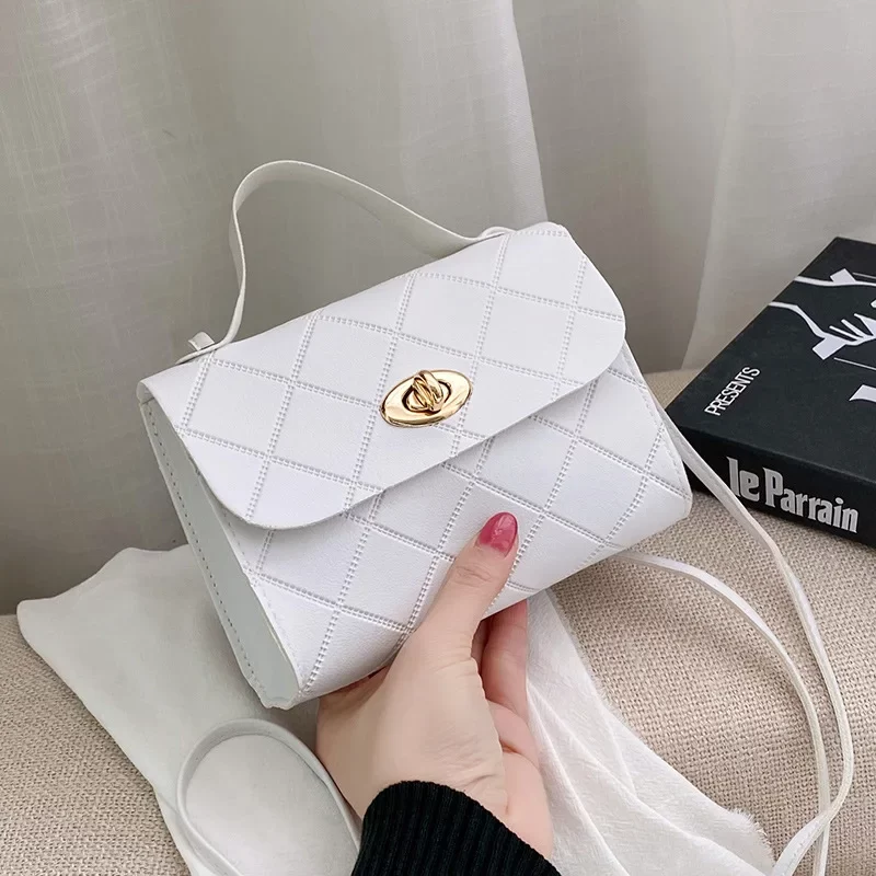 Fashion Simple Women's Bag New Crossbody Bag Mini Shoulder Bag PU Leather Handbag Mobile Phone Coin Purse Bag Small Square Bag_5