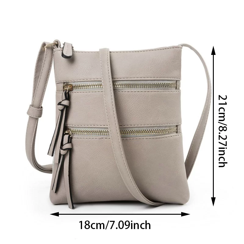 Women PU Leather Shoulder Bag Strap Crossbody Bag Casual Small Handbag Pocket Ladies Designer Zipper Female Messenger Purse_4