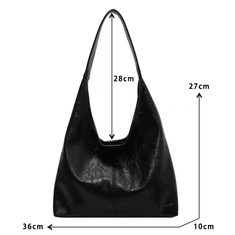 Soft PU Leather Shoulder Bag for Women Wedding Totes All-match Commuter Underarm Bag Bolso Mujer Fashion Large Capacity Handbag_6