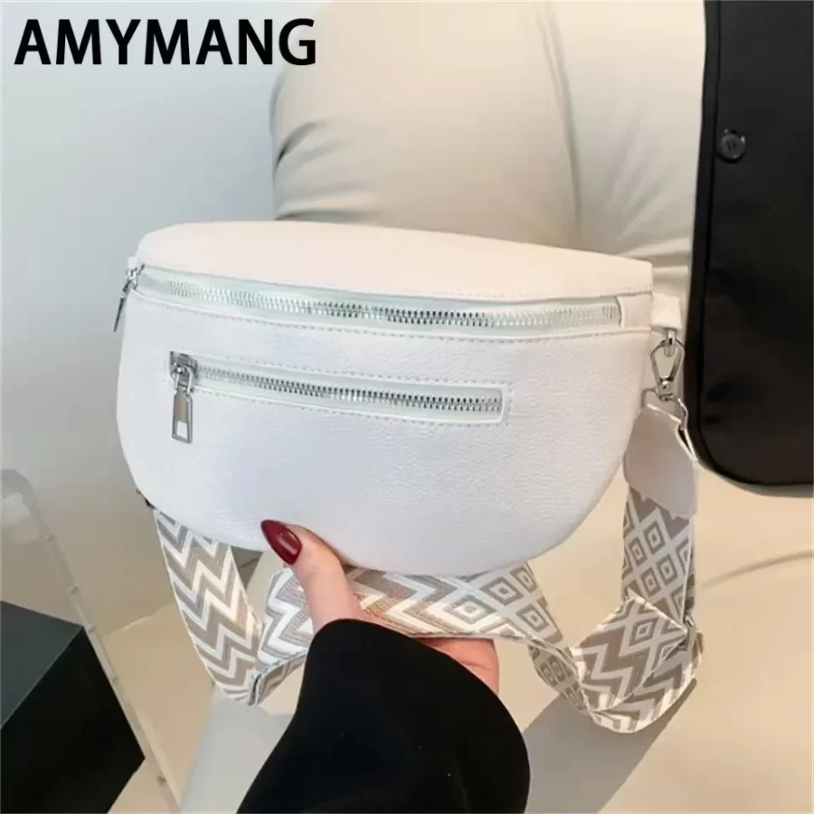 PU Leather Retro Banana Bag Women Chest Bags Waist Fanny Pack Sling Crossbody Shoulder Bag Chest Bum Belt Bag Half Moon_1