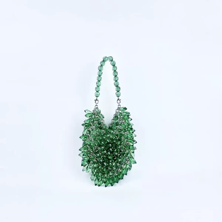 Small and Handmade Acrylic Solid Color Beads Women's Handheld Water Drop Bag Fashionable and Elegant Dinner Bag_8