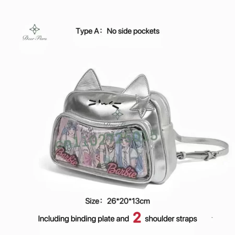 New Y2K Korean Kawaii Cat Ita Bag Cute PU Shoulder Bag Girls Transparent Pocket Harajuku Crossbody Bag Women's Fashion Backpacks_14