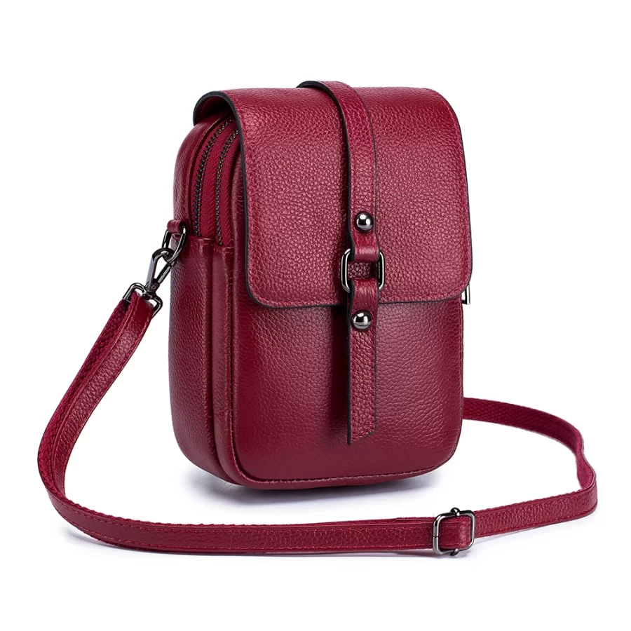 Genuine Leather Women Small Shoulder Bag Cute Crossbody Messenger Bags Female Little Soft Purse Double Zipper Pockets Handbag_7