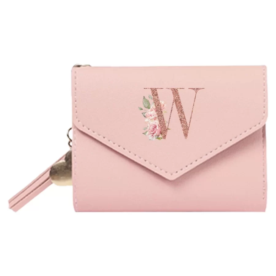 Women's Wallet Clutch Fashion Leather Short Style Purse Multi CaroSlot Coin Purse RFID Blocking Case Rose Gold Pattern_25