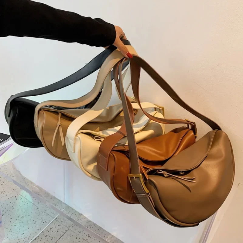 Crossbody Bags for Women Large Capacity Luxury Handbags Solid Soft Shoulder Bags Female Casual Travel Hobos Bag Vintage Sac New_5