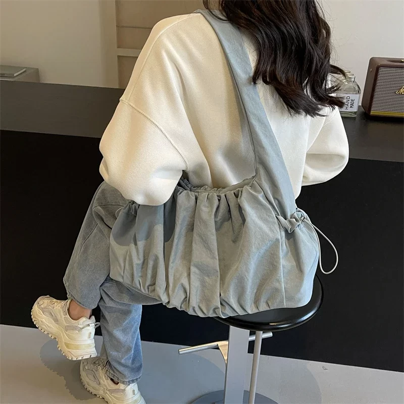 Hot Selling Fashion Nylon Pleated Women's Crossbody Bag 2025 New Casual Trend Versatile Large Capacity Tote Women's Shoulder Bag_2