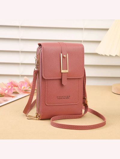 New transparent touchscreen phone bag trend simple crossbody small bag phone women's bag change bag vertical design