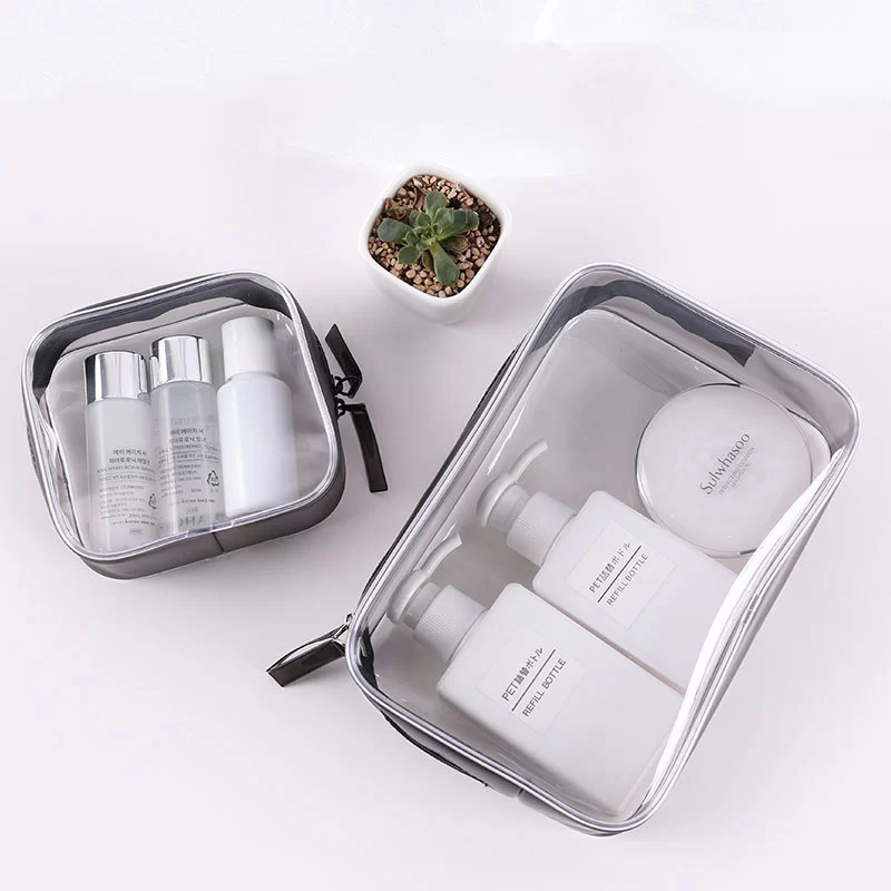 PVC waterproof transparent cosmetic bag wash bath storage bag travel multi-function storage bag cosmetic handbag tool box_3