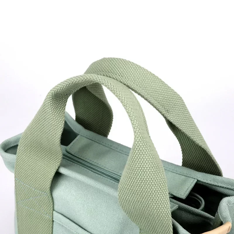 Small Bag with Zipper This Thousand Layer Bags Small Lady Single Shoulder Portable Thickened Canvas Mobile Phone Bucket Tote Bag_5