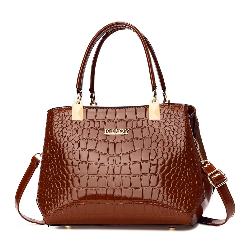 Fashionable Womens Crocodile Pattern Shoulder Bag - Stylish & Durable PU Leather Handbag with Removable Cross-body Strap for Eve_8