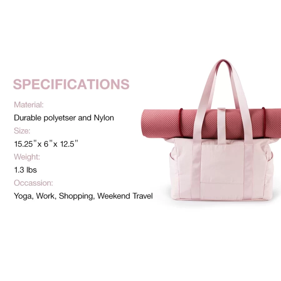 BAGSMART Women Tote Bag University Laptop Travel Tote diaper Gym Tote Yoga Bag with Yoga Mat Buckle for Sports College Work-ll_4