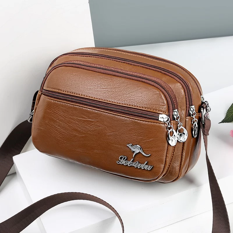 High Quality Soft Leather Purse Fashion Women Shoulder Messenger Bag Multi-pocket Wear-resistant Bag Luxury Ladies Handbag Sac_4