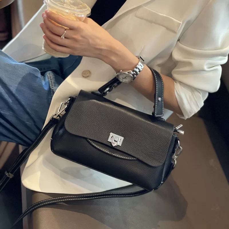 Women's Genuine Leather Handbag Ladies Casual Crossbody Small Bag Soft Cow Leather Versatile Shoulder Messenger Bag High Quality_8