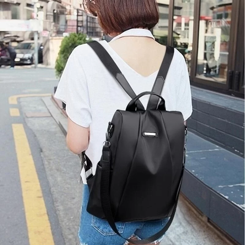 Women's Backpack Casual Nylon Solid Color School Bag Fashion Detachable Shoulder Strap Shoulder Bag Mochila Femenina_5