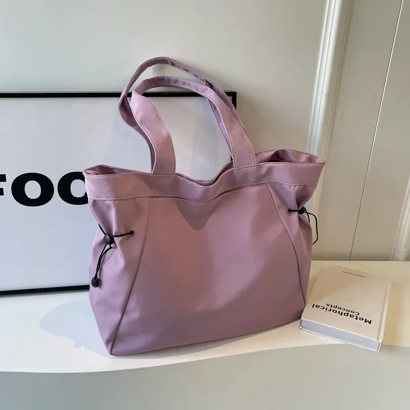 Casual Fashion Large Capacity Tote Bag Simple Travel Bag Women Large Shoulder Bag Aesthetic Handbags Drawstring Tote Handbag_10