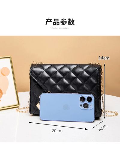 2023 New Flap Crossbody Bags Small Square Women Shoulder Bag Plaid Pu Leather Designer Handbags Chain Lady Women's Bag