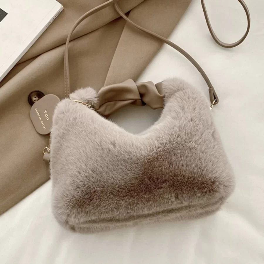 New Winter Plush Bag Long Fur Handbag Women's Crossbody Bag Fashion Trend Shoulder Bag Purses and Handbags_9