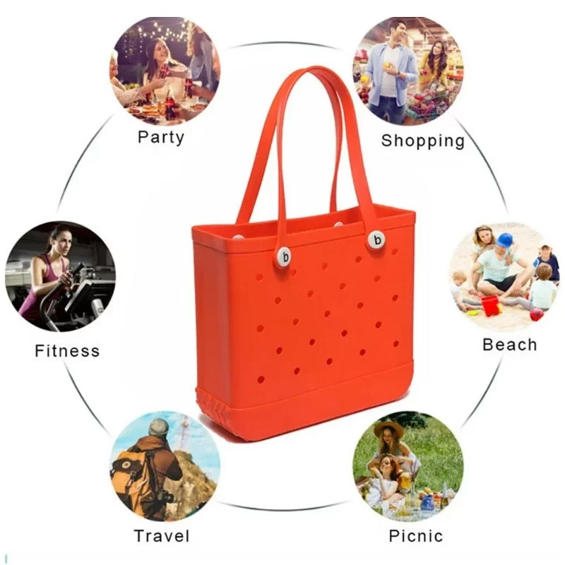 EVA Waterproof Beach Tote Bag Large Capacity Handbag for Women Multi-Purpose Storage Bag Popular Fashion Leisure Designer Bags_6