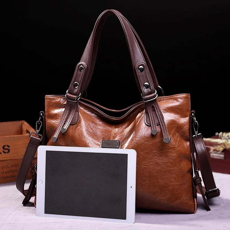 New Fashion Casual Tote Bag Women Handbags Soft Leather Shoulder Bags  For 2023 Ladies Vintage Big Capacity Crossbody Hand Bag_3