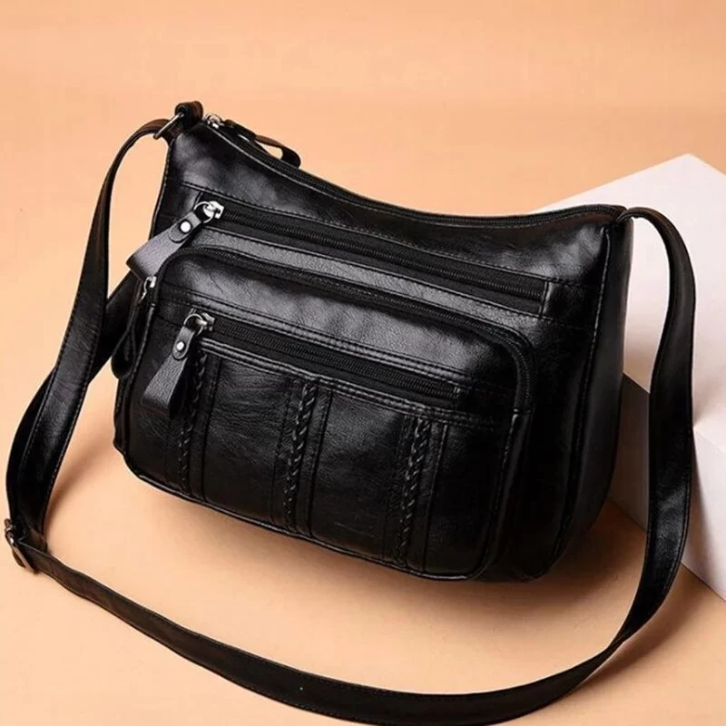 Women's Bag PU Multilayered Soft Leather Ladies Fashion Simple Shoulder Bags Mom's Bags Crossbody Bag_2