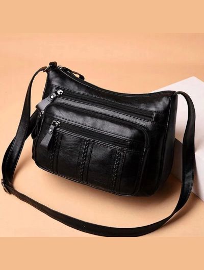 Women's Bag PU Multilayered Soft Leather Ladies Fashion Simple Shoulder Bags Mom's Bags Crossbody Bag