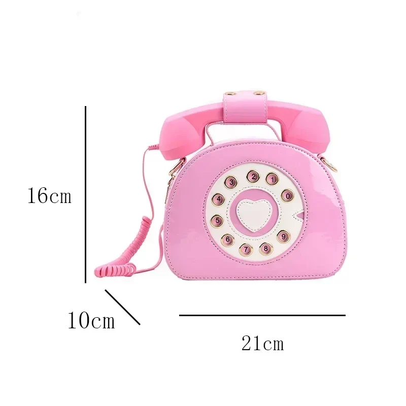 Stylish Women Telephone Shaped Crossbody PU Leather Shoulder Bag Female Casual Handbag Shopping Street School Satchel Tote Purse_4