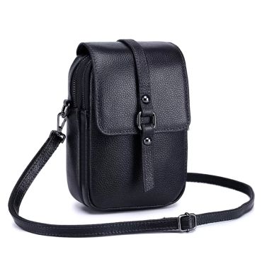 Genuine Leather Women Small Shoulder Bag Cute Crossbody Messenger Bags Female Little Soft Purse Double Zipper Pockets Handbag