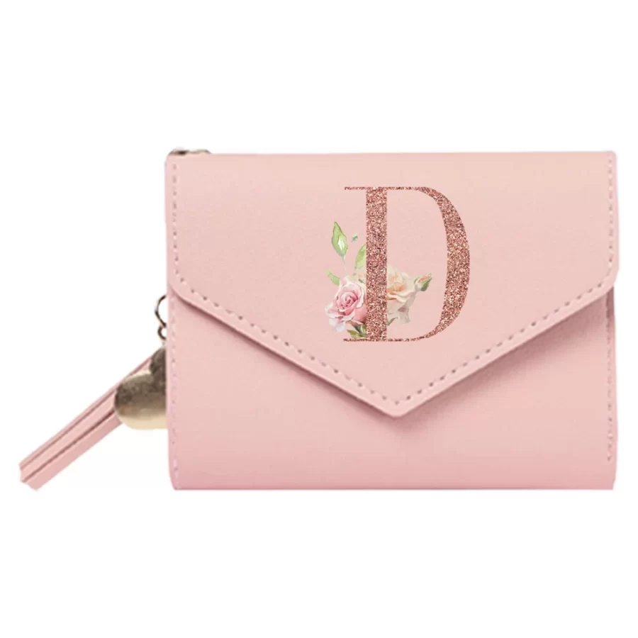 Women's Wallet Clutch Fashion Leather Short Style Purse Multi CaroSlot Coin Purse RFID Blocking Case Rose Gold Pattern_20