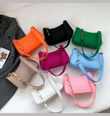 Fashion Felt Cloth Pattern Shoulder Bags For Women Small Handle Underarm Bag Clutch Luxury Solid Color Female Handbag With Purse