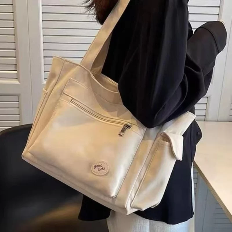 Women's Fashion Shoulder Bag Class Large Capacity Student Tote Bag 2023 New Canvas Commuter Handbag Women Bag_1