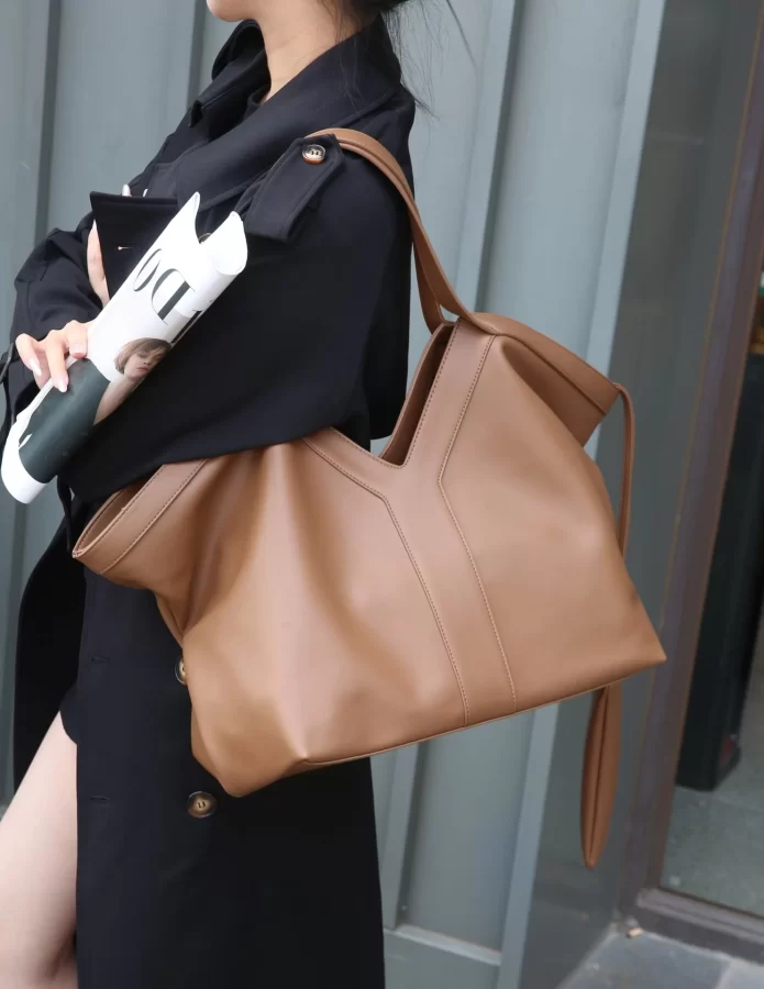 Soft Luxury Y Letter Women Shoulder Bag New Genuine Leather Fashion Large Capacity Tote Bag High-end Casual Commuting Brand Bag_7