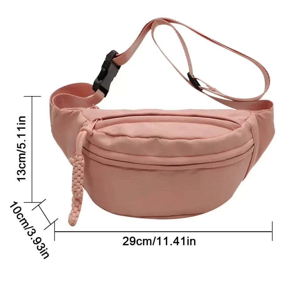 Canvas Running Waist Casual Fanny Packs Sport Chest Bag Banana bag for Women Sling Crossbody Waist Pack Half Moon Belt Bag_6