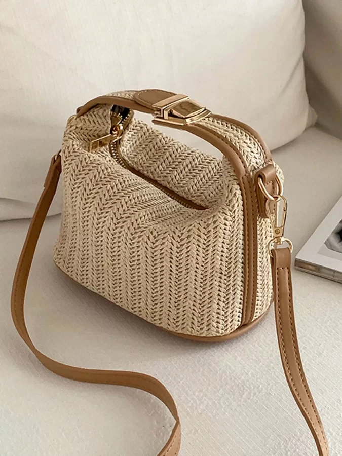 2024 Summer New Grass Weaving Small Bag Casual Women's Bag Handheld One Shoulder Crossbody Bag_6