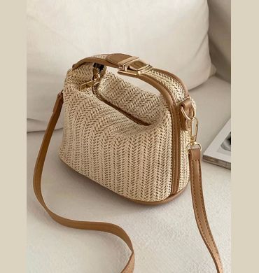 2024 Summer New Grass Weaving Small Bag Casual Women's Bag Handheld One Shoulder Crossbody Bag