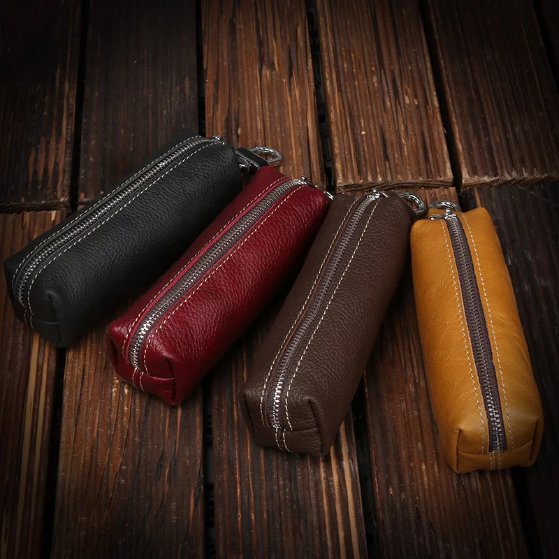 Genuine Cow Leather Men Women Key Bag Small Business Kay Case Women Housekeepers Wholesale purse keychain  keychain wallet_1