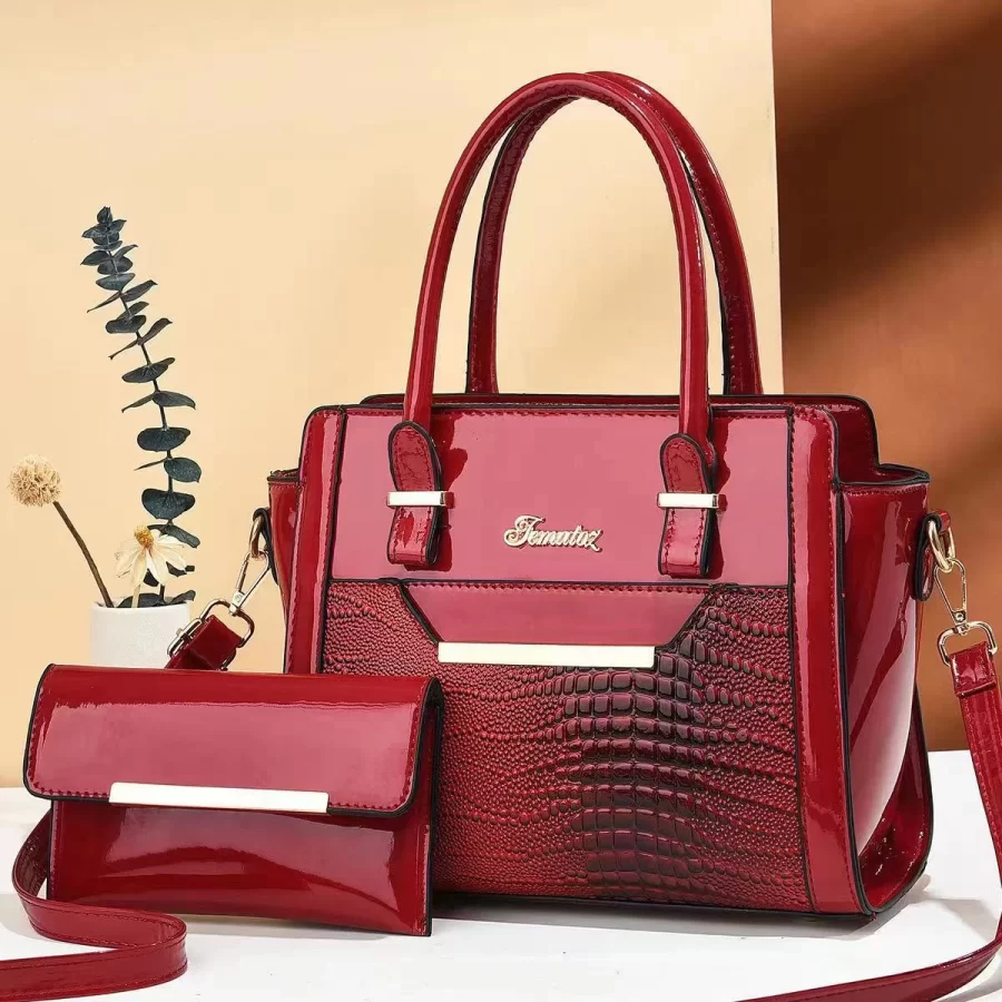 High quality women's one shoulder new trendy tote bag, women's large capacity crocodile patterned mother and child bag_1