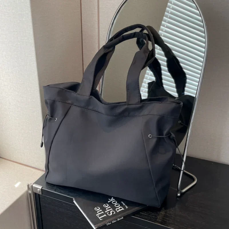 Casual Fashion Large Capacity Tote Bag Simple Travel Bag Women Large Shoulder Bag Aesthetic Handbags Drawstring Tote Handbag_4