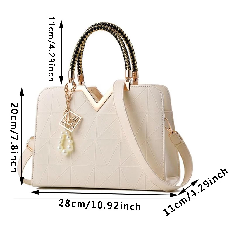 Women Handbag Patchwork Shoulder Messenger Office Work PU Leather Female Bag Ladies Luxury Handbag Fashion Elegant Shoulder Bag_6