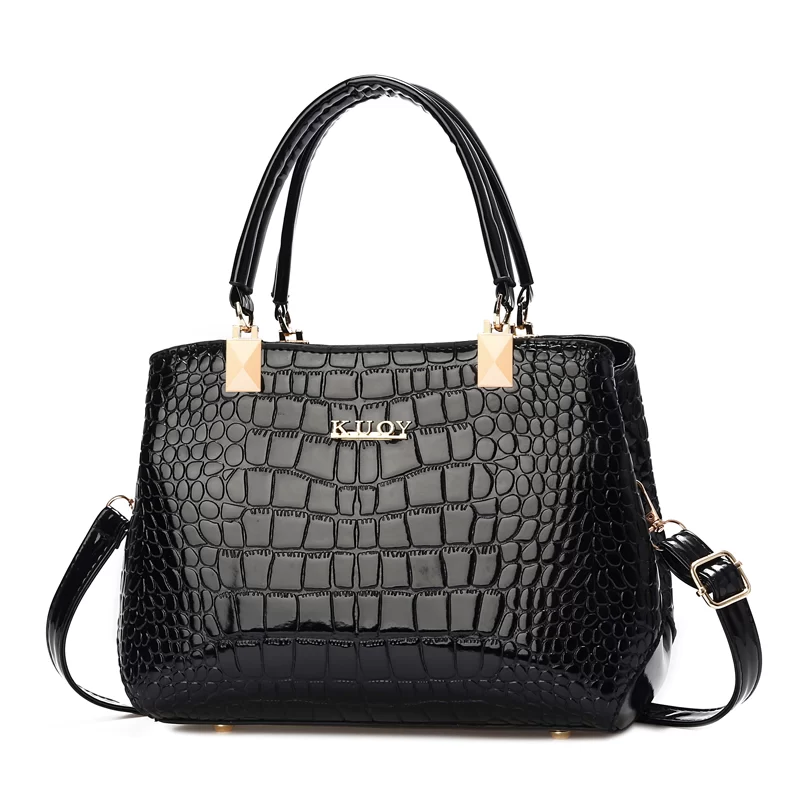 Fashionable Womens Crocodile Pattern Shoulder Bag - Stylish & Durable PU Leather Handbag with Removable Cross-body Strap for Eve_5